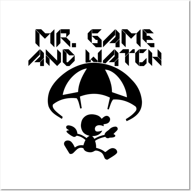 Mr. Game and Watch (Black Text) Wall Art by VicAnderson